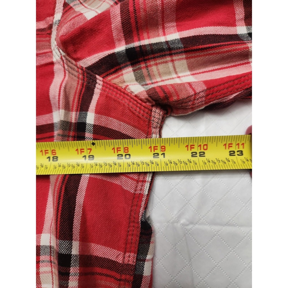 Denim & Supply Ralph Lauren Shirt Mens Medium Red Plaid Flannel Long Sleeve - Picture 8 of 11